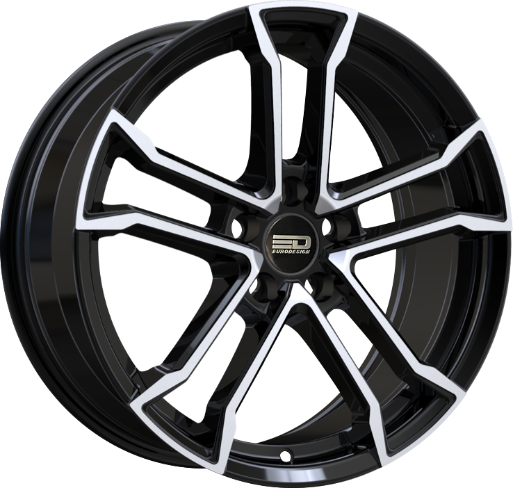 Euro Design Monaco Gloss Black Polished 17x7.5 5x114.3 et42 67.1