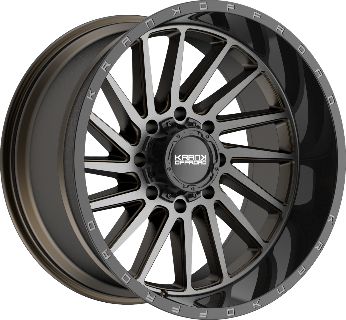 Krank Offroad Coil Bronze Dark Tint w/ Gloss Black Barrel 22x12 8x165.1 et-44 125.1