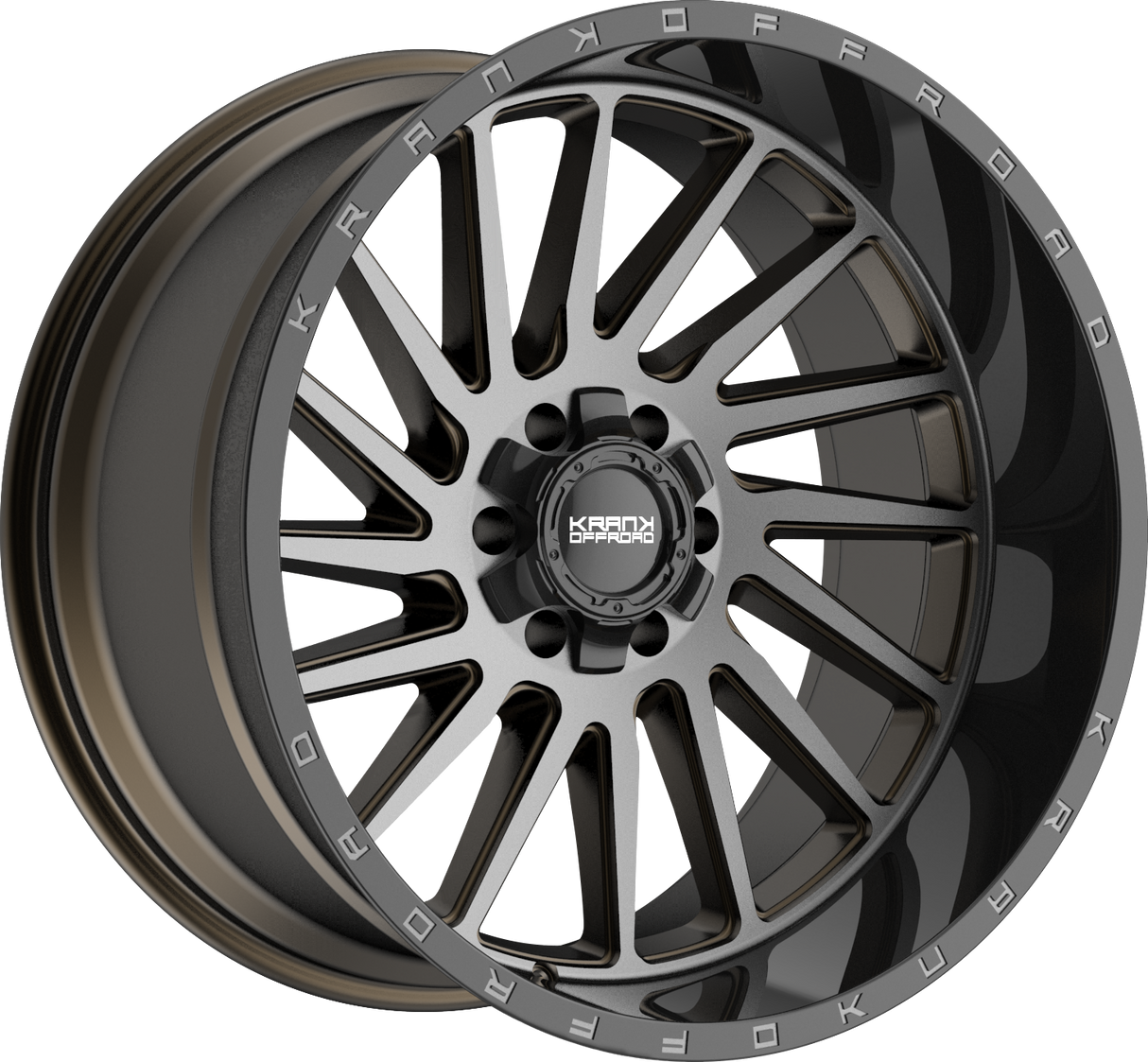 Krank Offroad Coil Bronze Dark Tint w/ Gloss Black Barrel 22x12 6x135/6x139.7 et-44 108