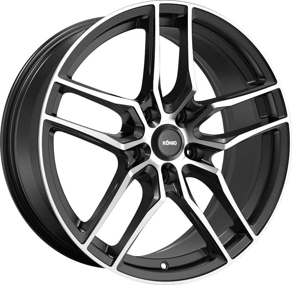 Konig Intention Gloss Black w/ Machined Face 16x7.5 5x114.3 et45 73.1