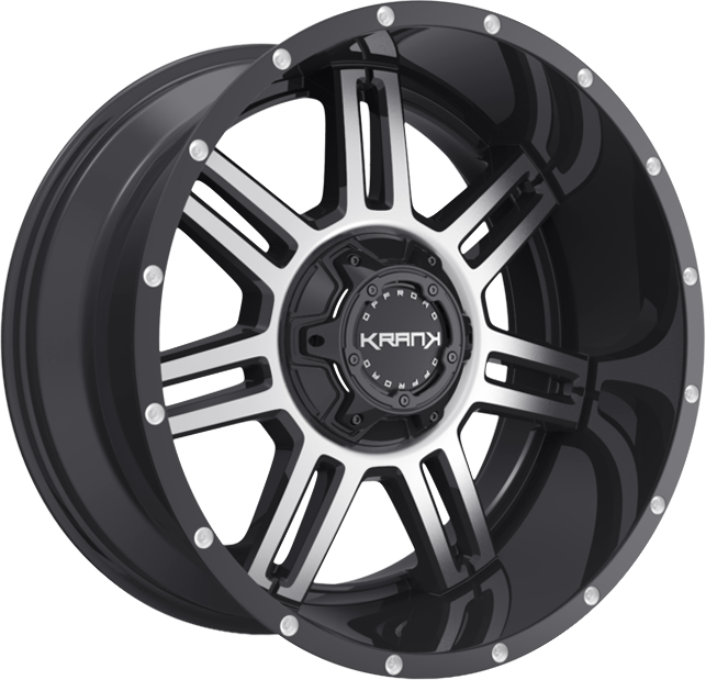 Krank Offroad Force Gloss Black w/ Machined Face 20x10 5x127/5x139.7 et-24 77.8