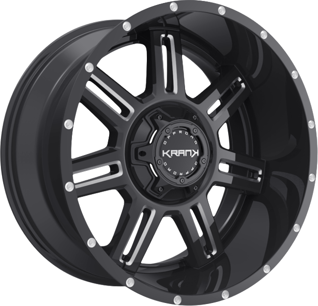 Krank Offroad Force Gloss Black Milled 20x9 5x127/5x139.7 et-12 77.8