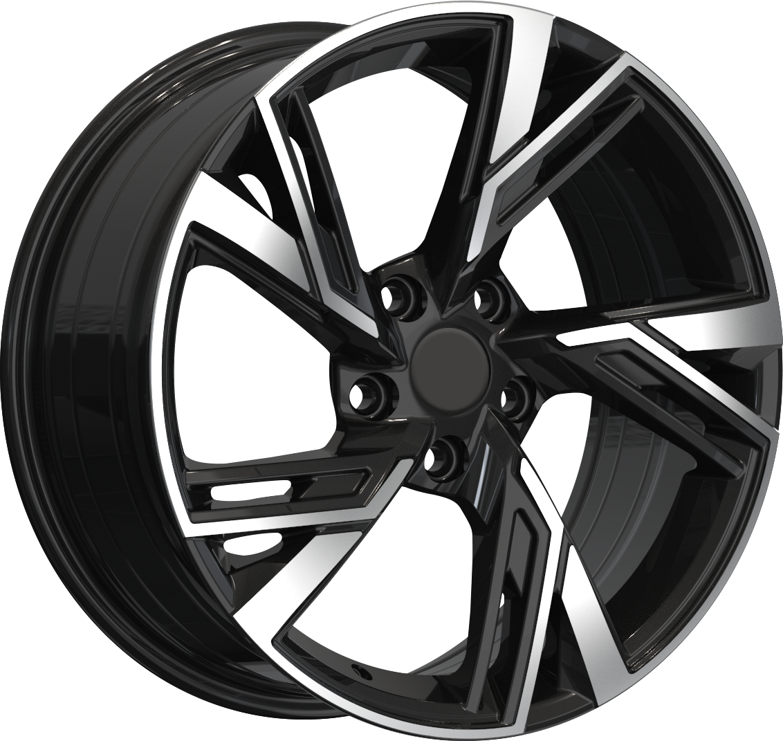 YKW Replicas AR12 Gloss Black Machined 18x8 5x112 et35 66.6