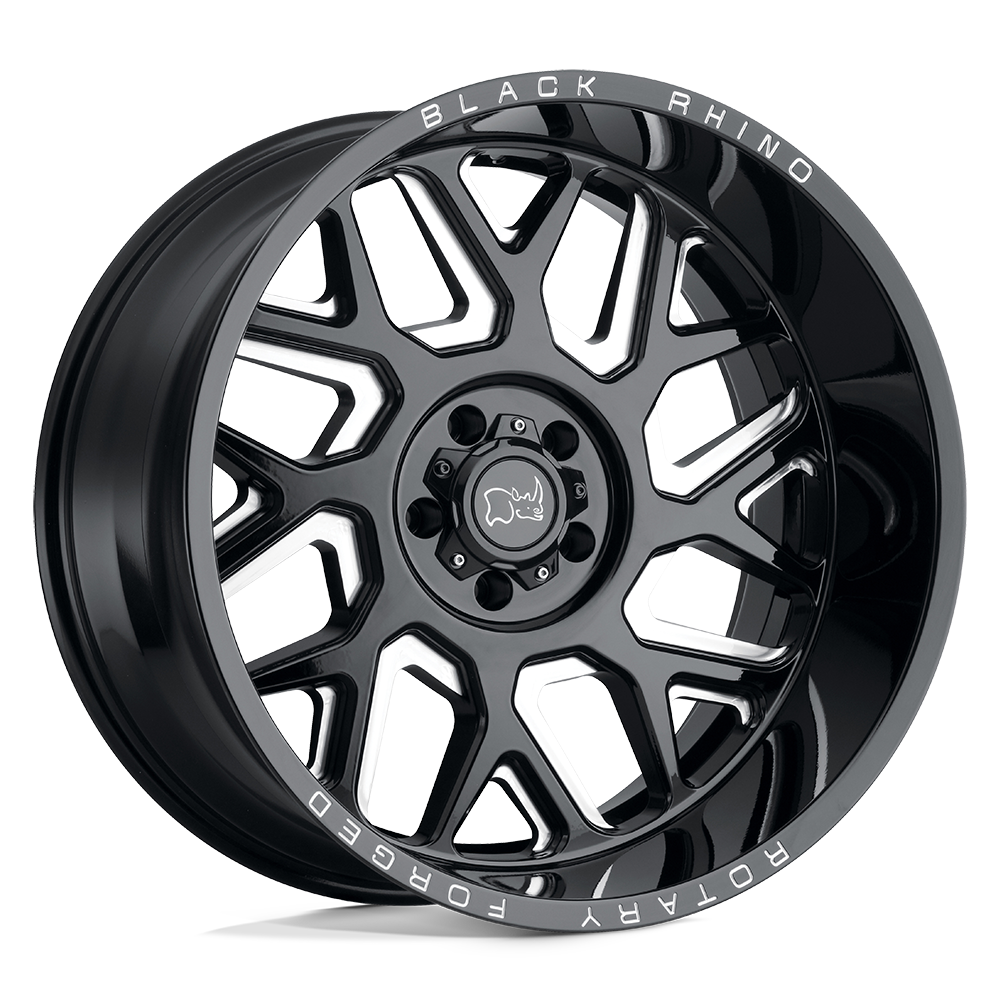 Black Rhino REAPER GLOSS BLACK & MILLED 22X11.5 5x127 et-44 71.5