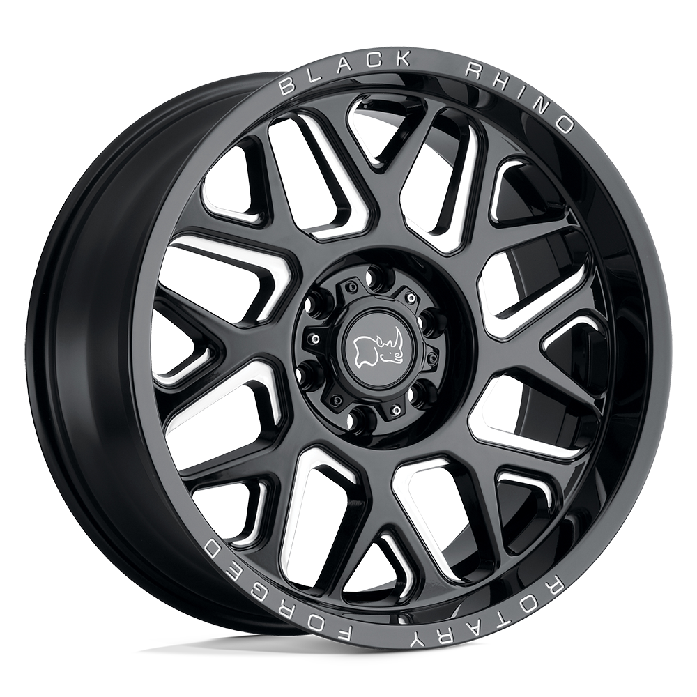 Black Rhino REAPER GLOSS BLACK & MILLED 22X11.5 8x165.1 et-44 122.4