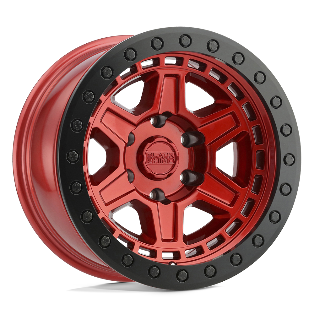 Black Rhino RENO CANDY RED W/ BLACK RING & BOLTS 18X9.5 5x127 et-18 71.5