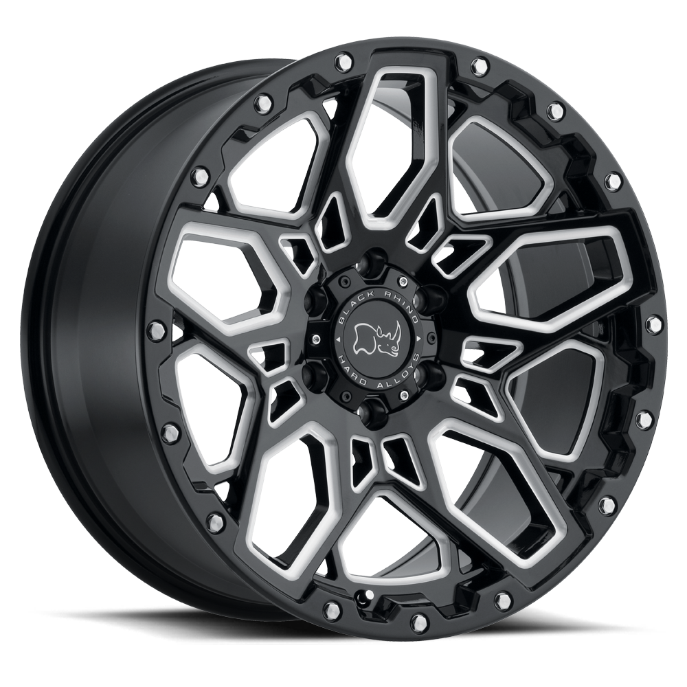 Black Rhino SHRAPNEL GLOSS BLACK W/ MILLED SPOKES 20X9.5 5x150 et12 110.1