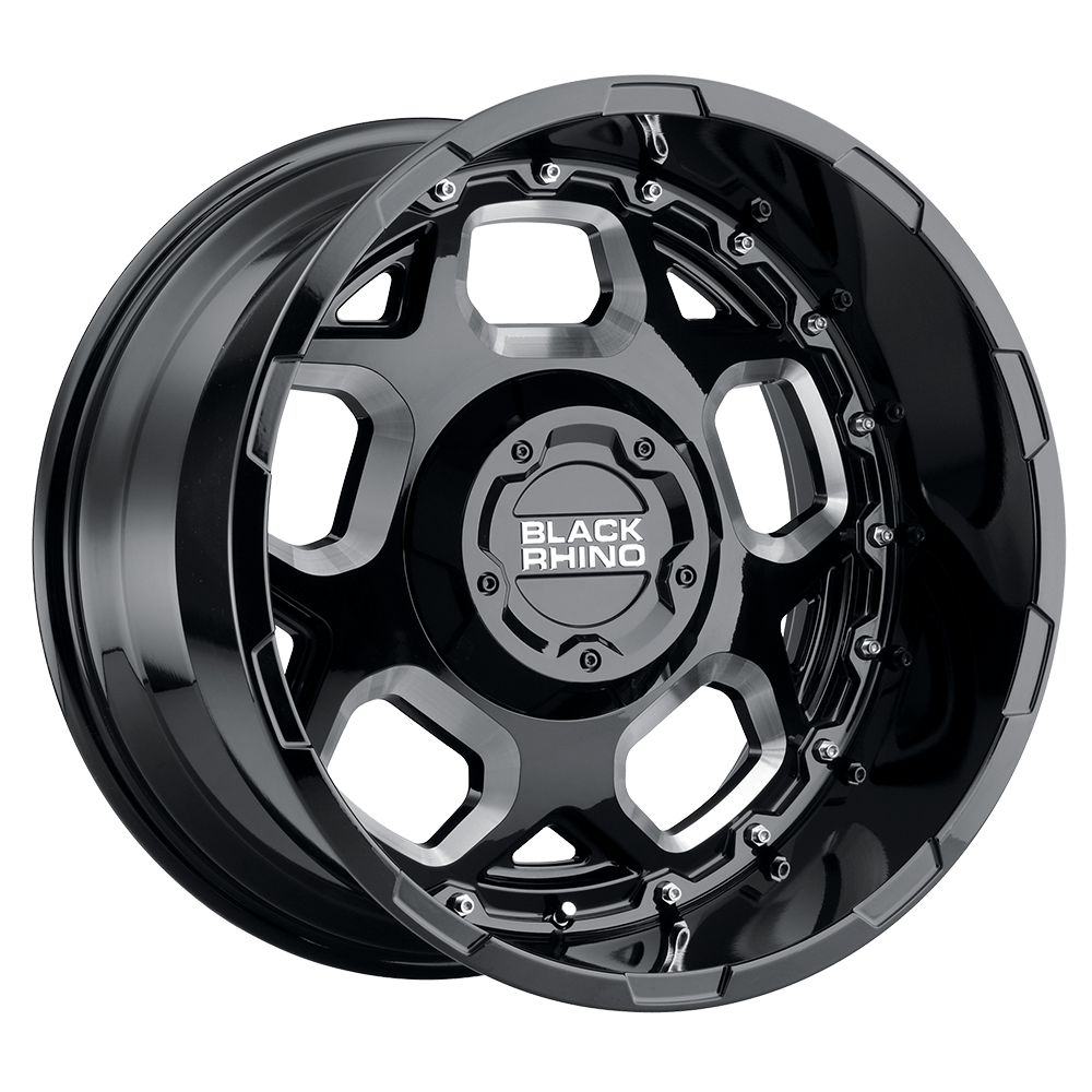 Black Rhino GUSSET GLOSS BLACK W/ MILLED SPOKES 20X11.5 8x165.1 et-44 122.4