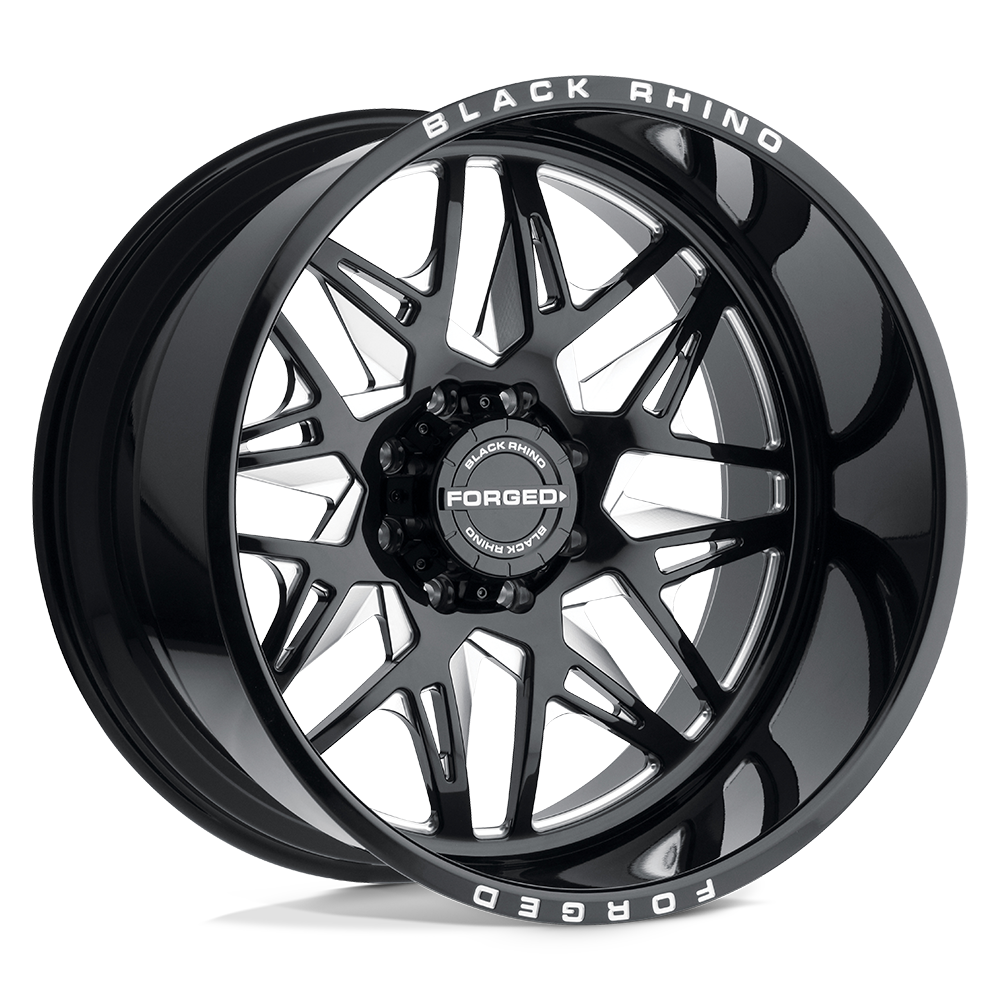 Black Rhino TWISTER GLOSS BLACK W/ MILLED SPOKES DIRECTIONAL 24X14 5x127 et-76 71.5