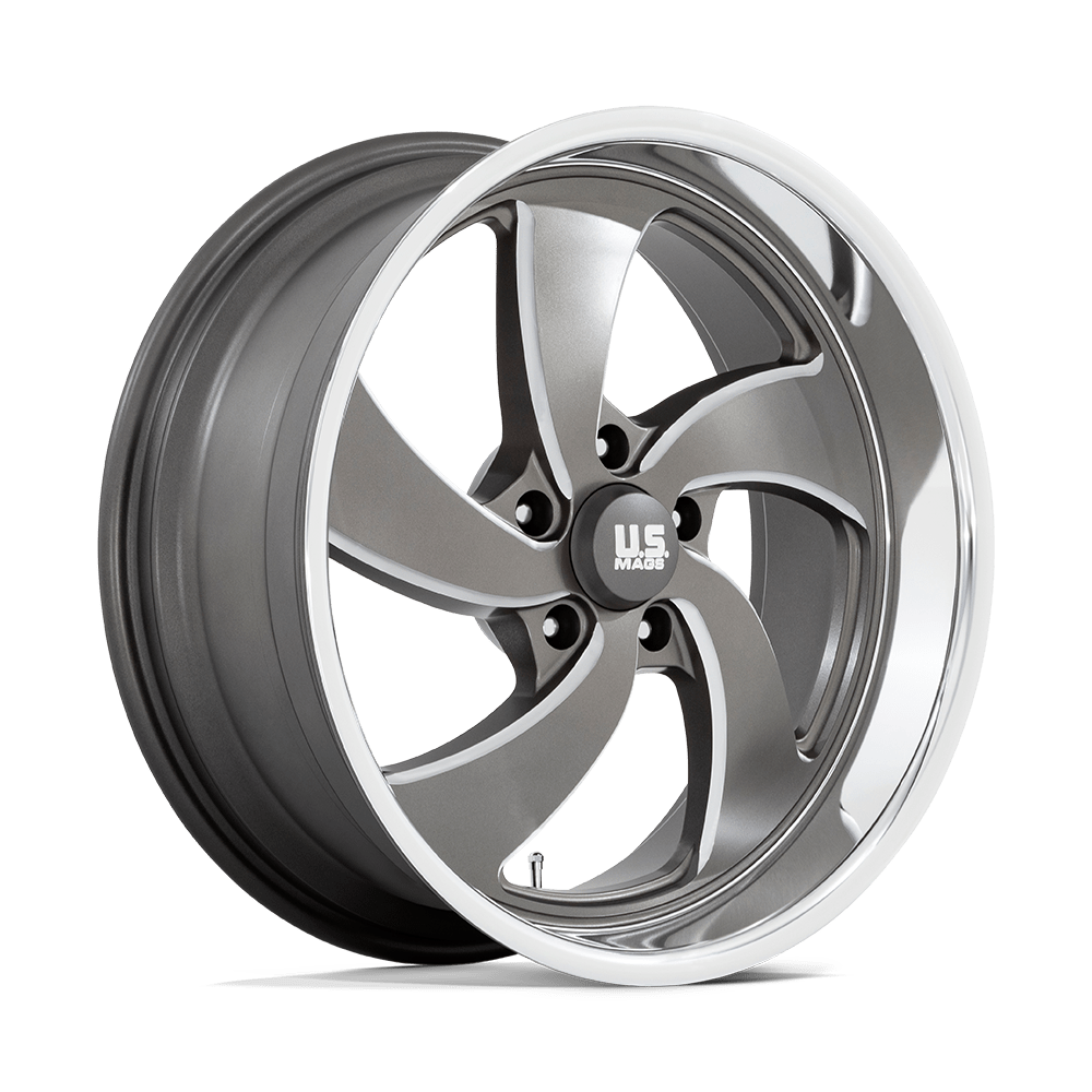 US Mag 1PC U133 DESPERADO ANTHRACITE MILLED DIAMOND CUT LIP 20X9.5 5x120.65 et1 72.56