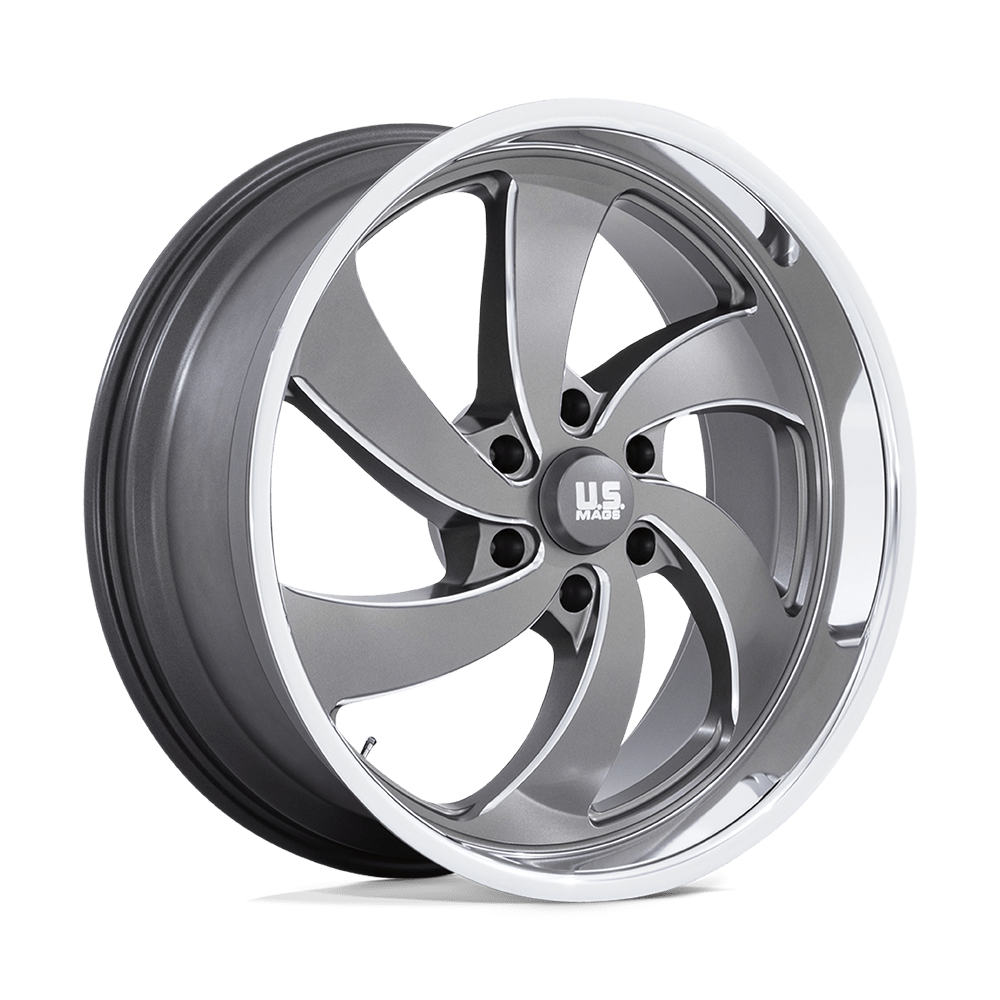 US Mag 1PC U133 DESPERADO ANTHRACITE MILLED DIAMOND CUT LIP 22X9 6x139.7 et25 78.1