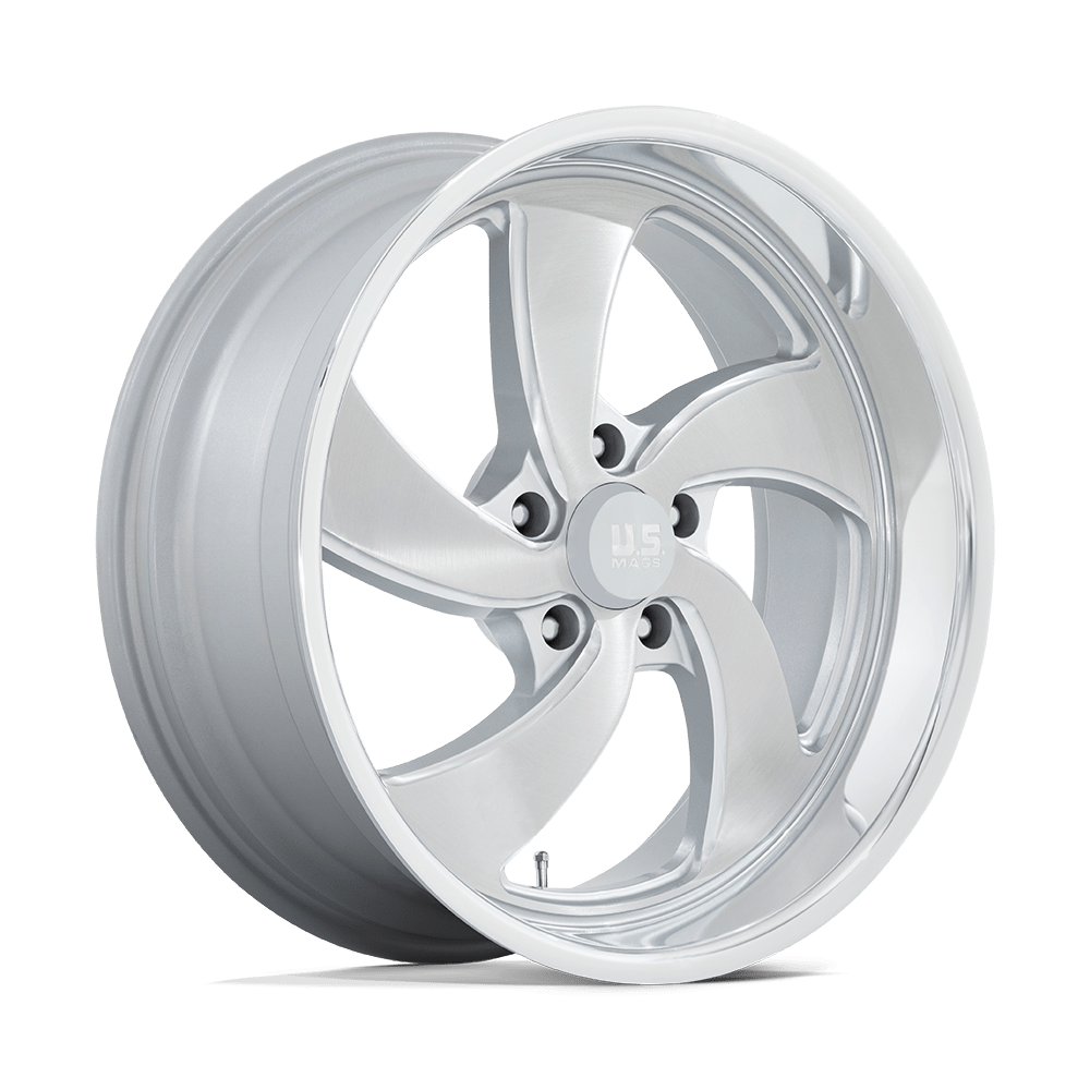 US Mag 1PC U134 DESPERADO SILVER BRUSHED FACE MILLED DIAMOND CUT LIP 20X9.5 5x120.65 et1 72.56