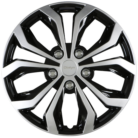 Dialyn Hubcaps Style 132 - 15" Silver/Black - Set Of 4