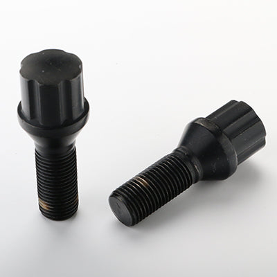 6 Spline Black Bolt 60° Seat-12x1.25mm-30mm Shank-17/19/21mm Hex-Premium