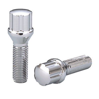 6 Spline Chrome Bolt 60° Seat-14x1.25mm-38mm Shank-17/19/21mm Hex-Premium