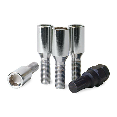 Tuner Chrome Lock Bolt Set 60° Seat-14x1.50mm-22mm Shank-17/19mm Hex (PKG/4)