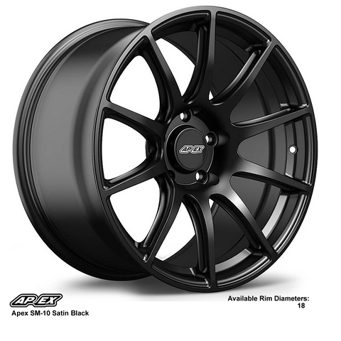 APEX SM-10 SATIN BLACK 18X10.0 5X120 et25 CB72.56